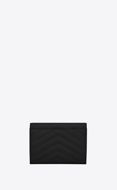 SAINT LAURENT Monogram Matelassé Woman passport case in black b_V4